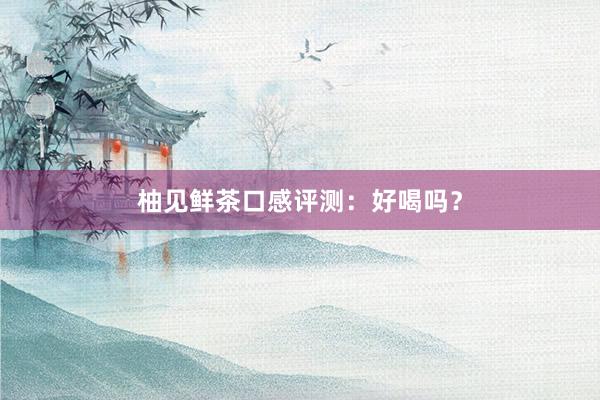 柚见鲜茶口感评测：好喝吗？